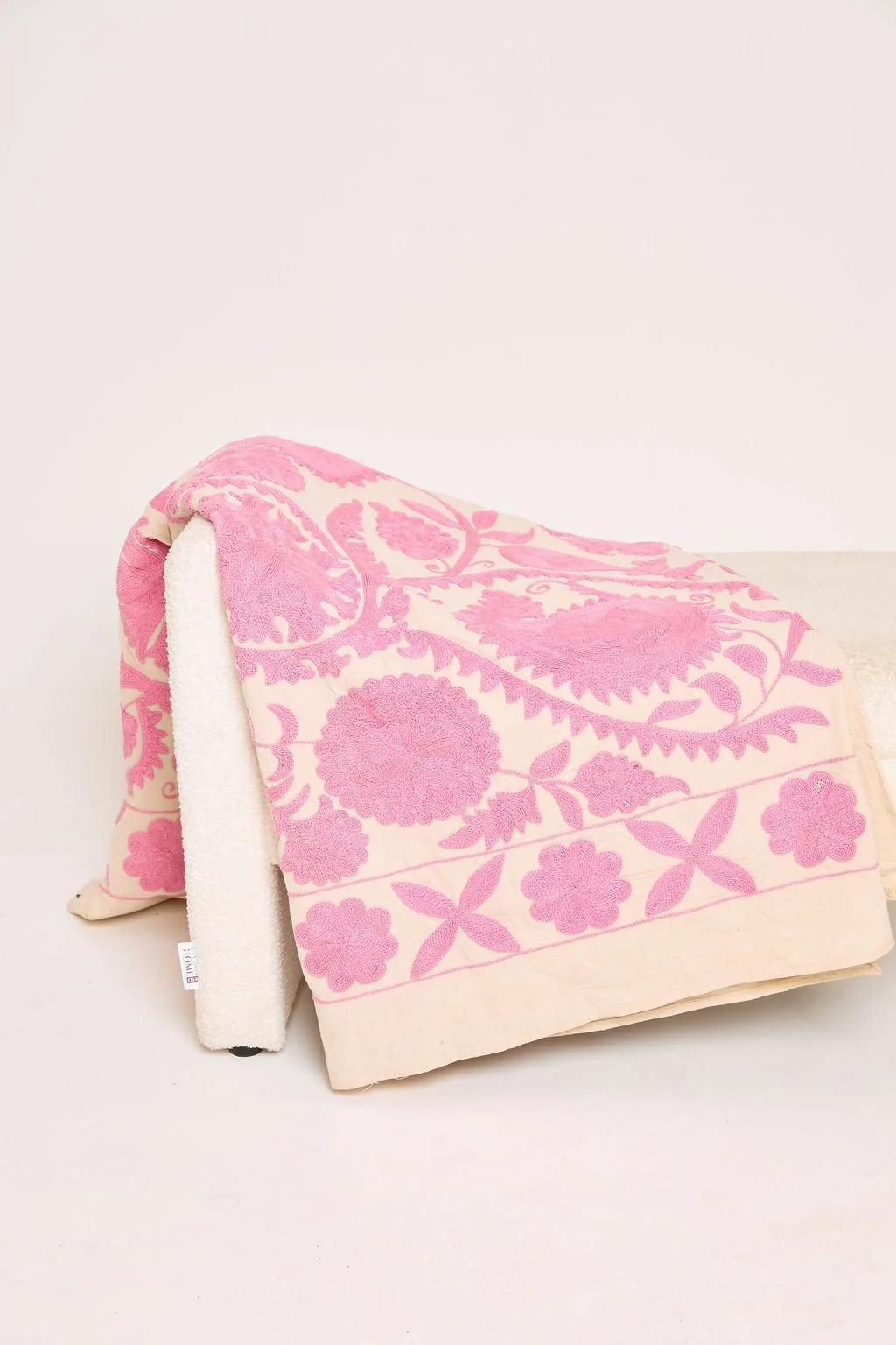 Baby Pink Suzani Bedspread