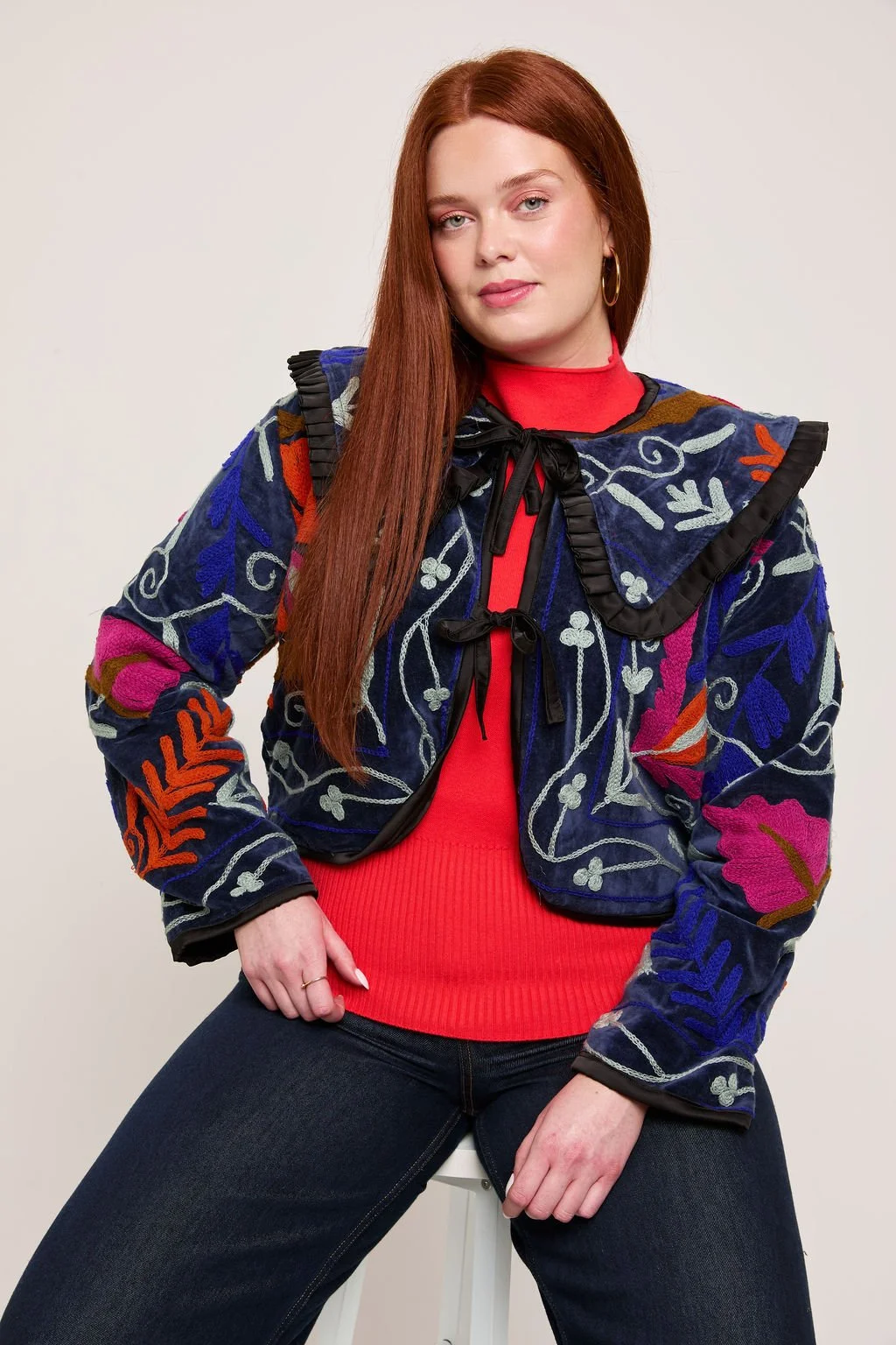 Navy and Orange Frida jacket