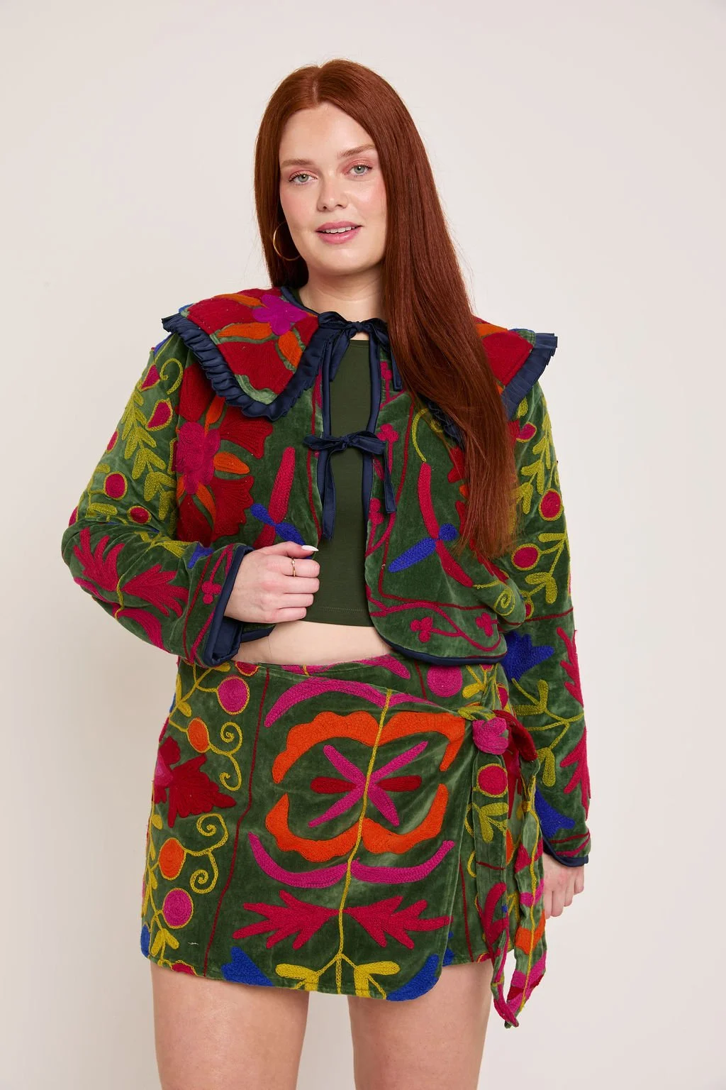 Green Navy and Orange Frida jacket