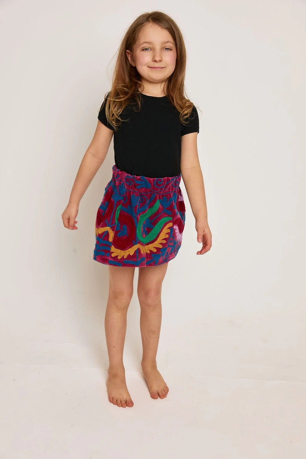 Velvet Suzani Skirt for Kids