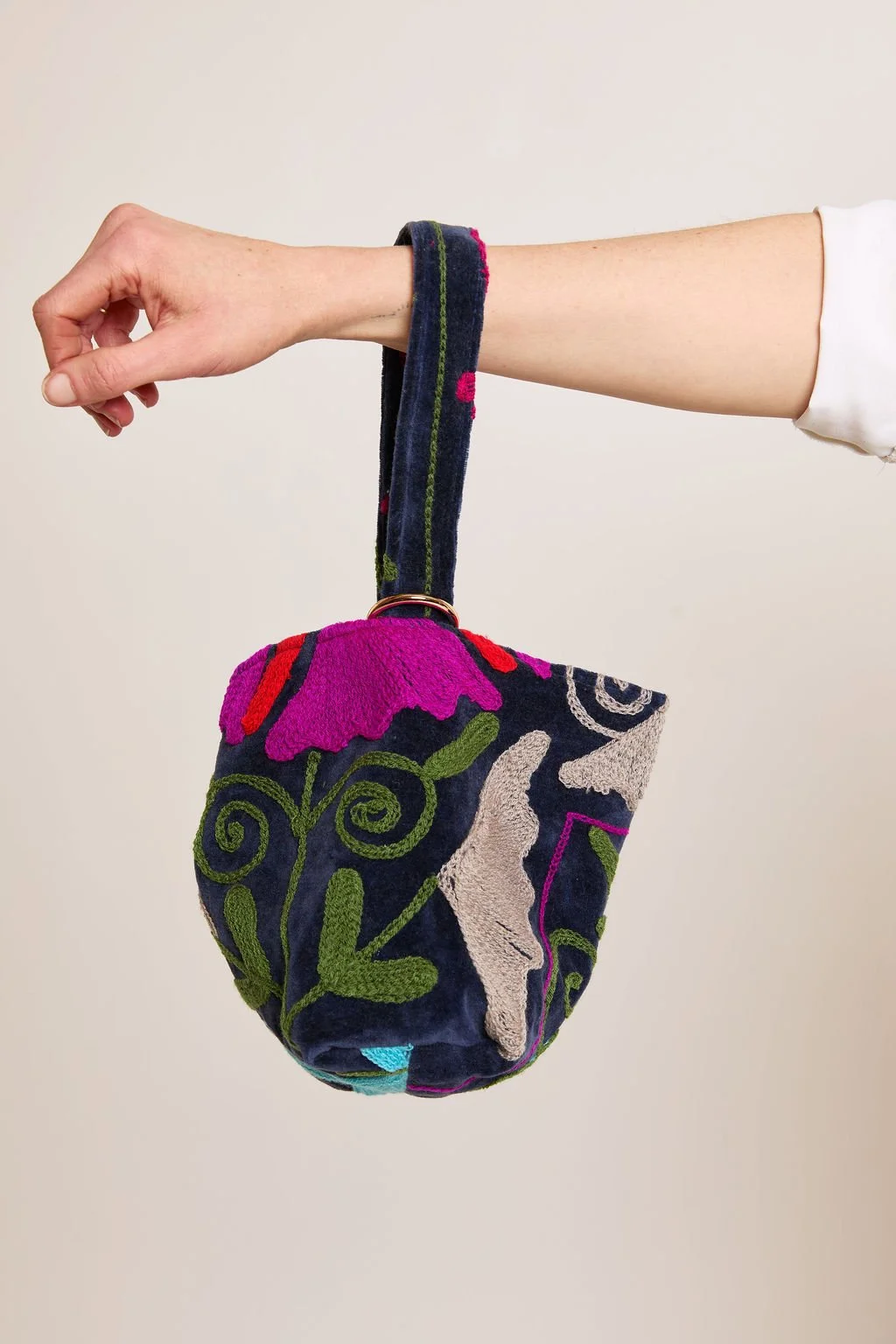 Vibrant Velvet Festival Wrist Bag