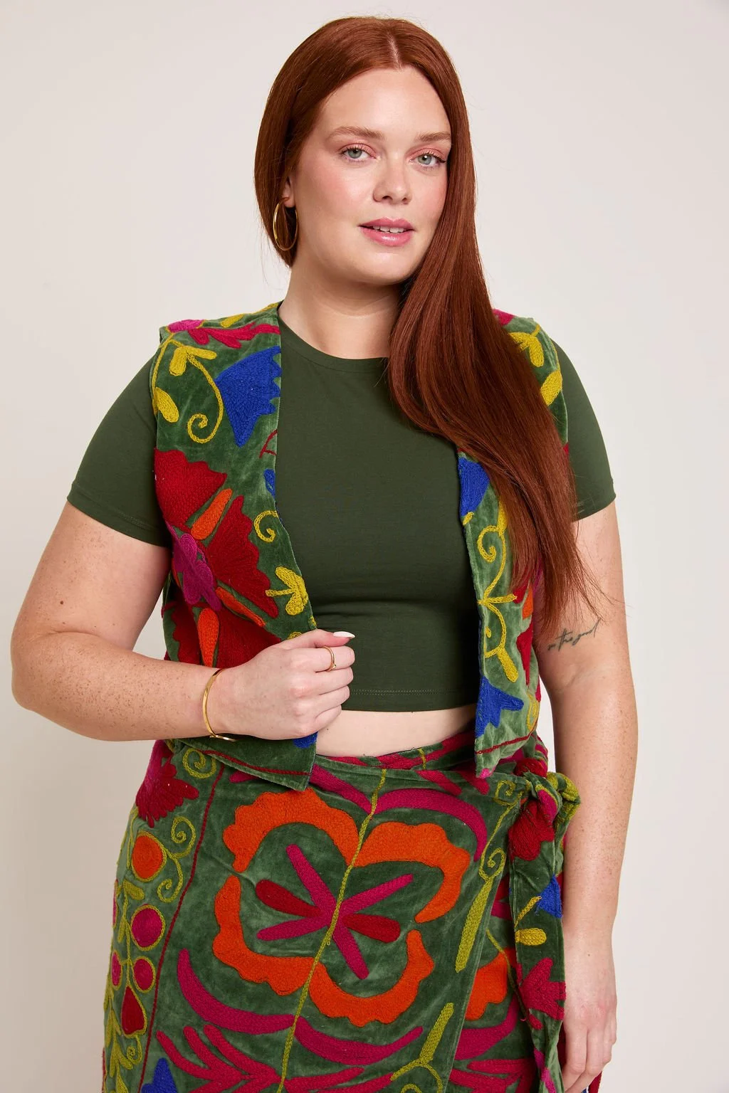 Green Navy and Orange Frida Waistcoat