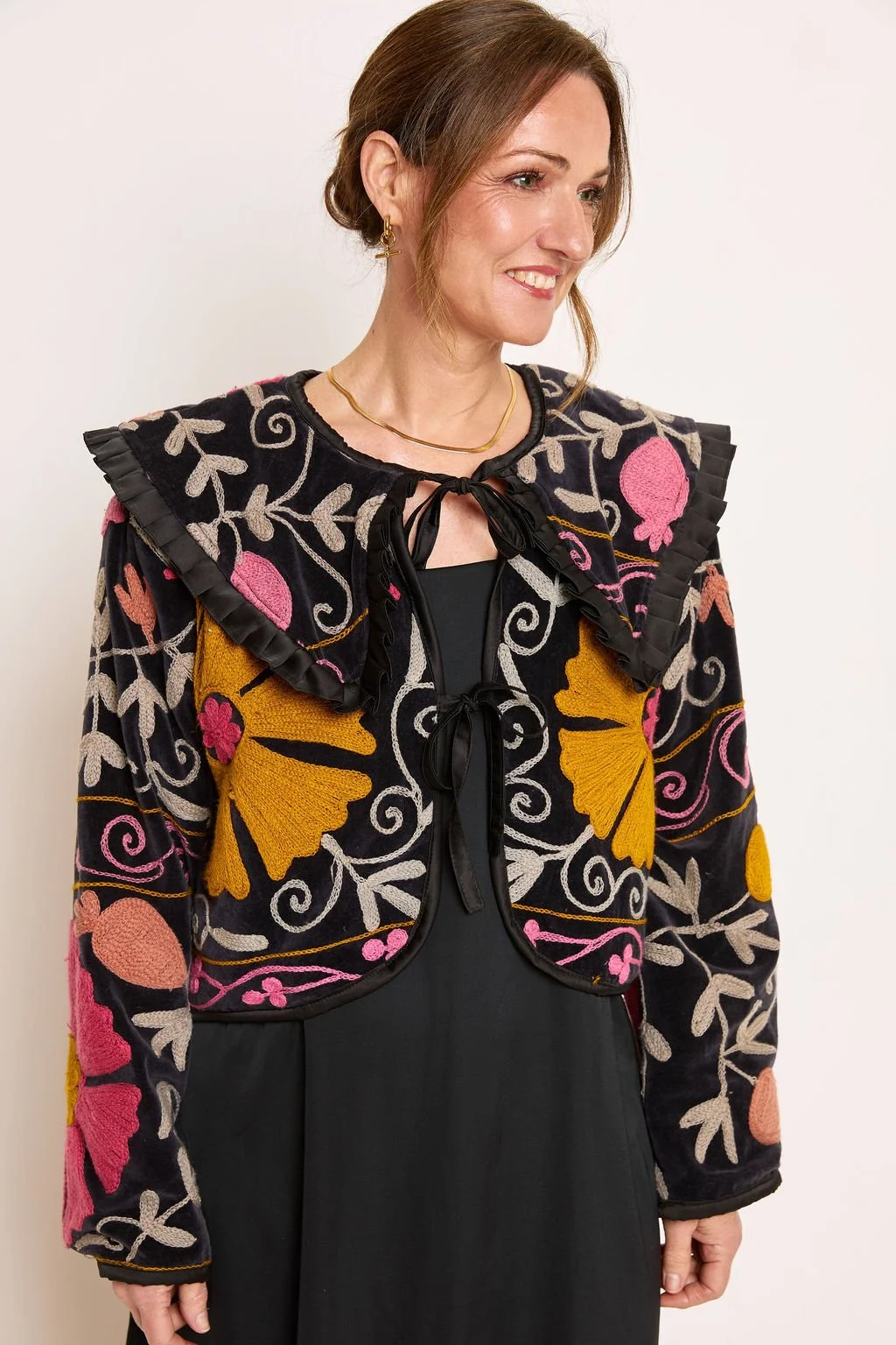 Black and Baby Pink Frida jacket