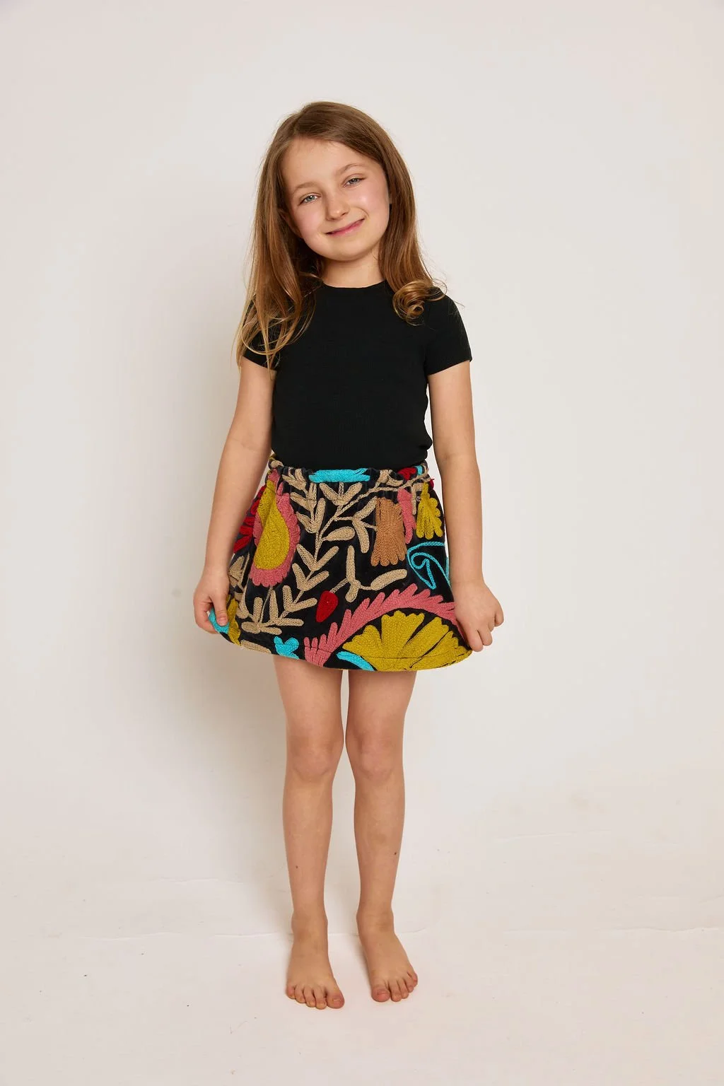 Velvet Suzani Skirt for Kids