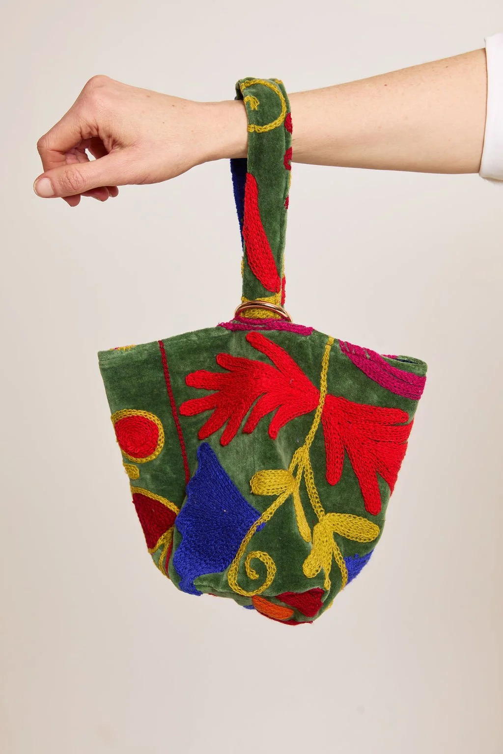 Vibrant Velvet Festival Wrist Bag