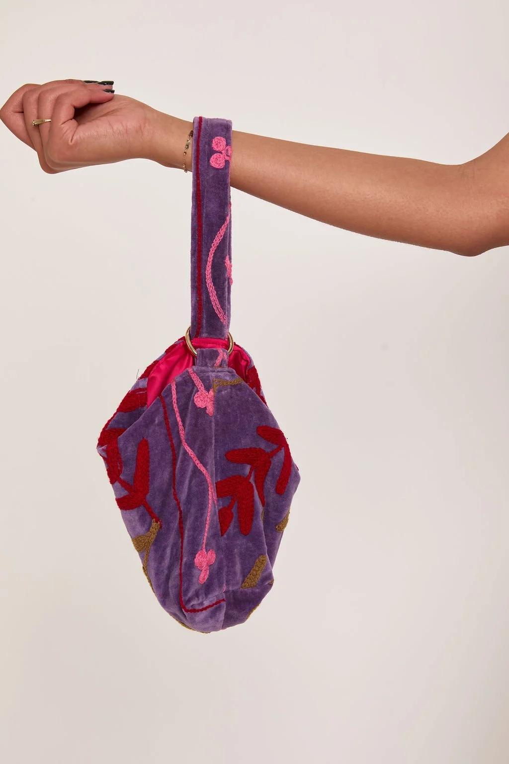 Purple Velvet Wrist Bag