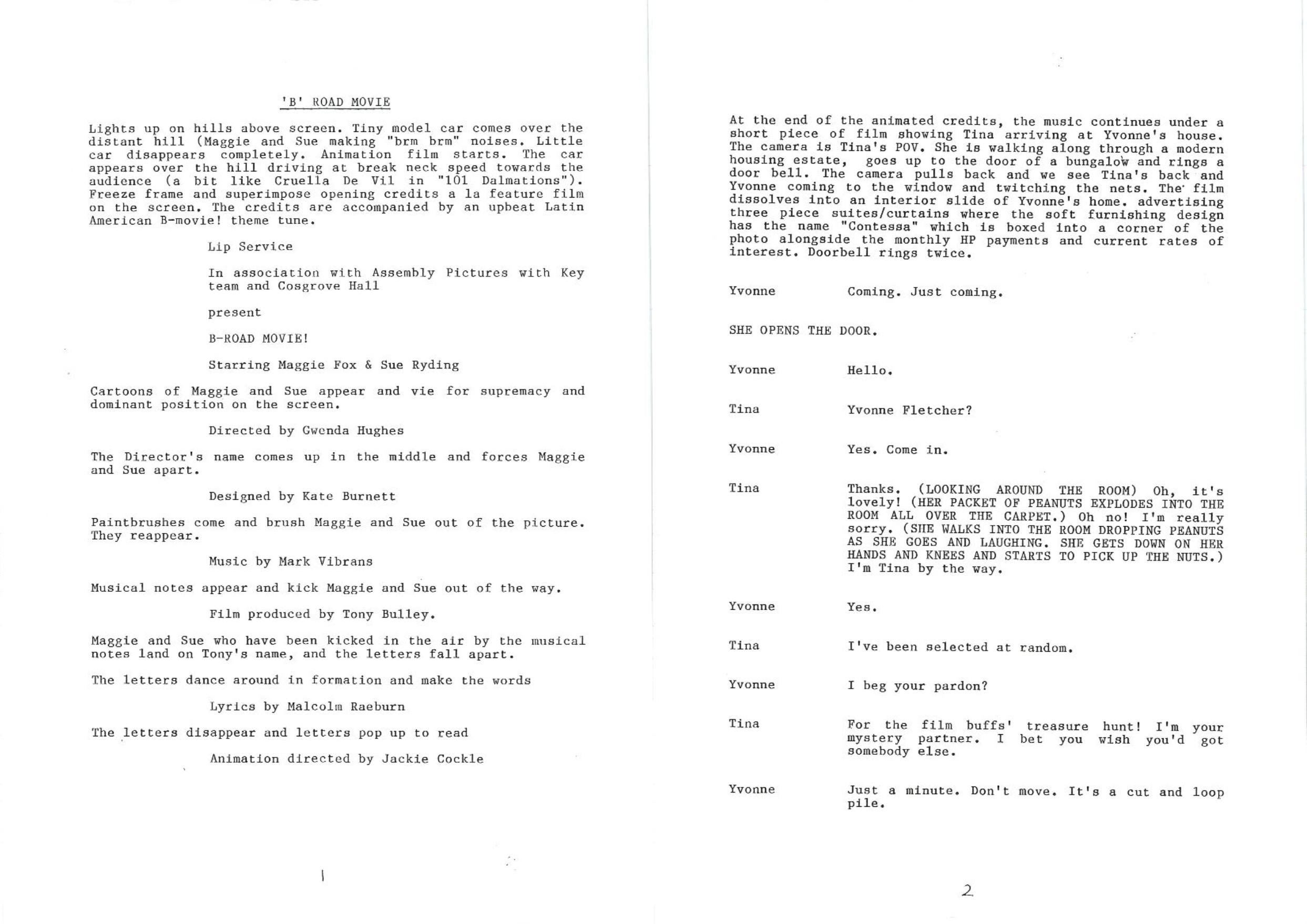 Opening scene of script