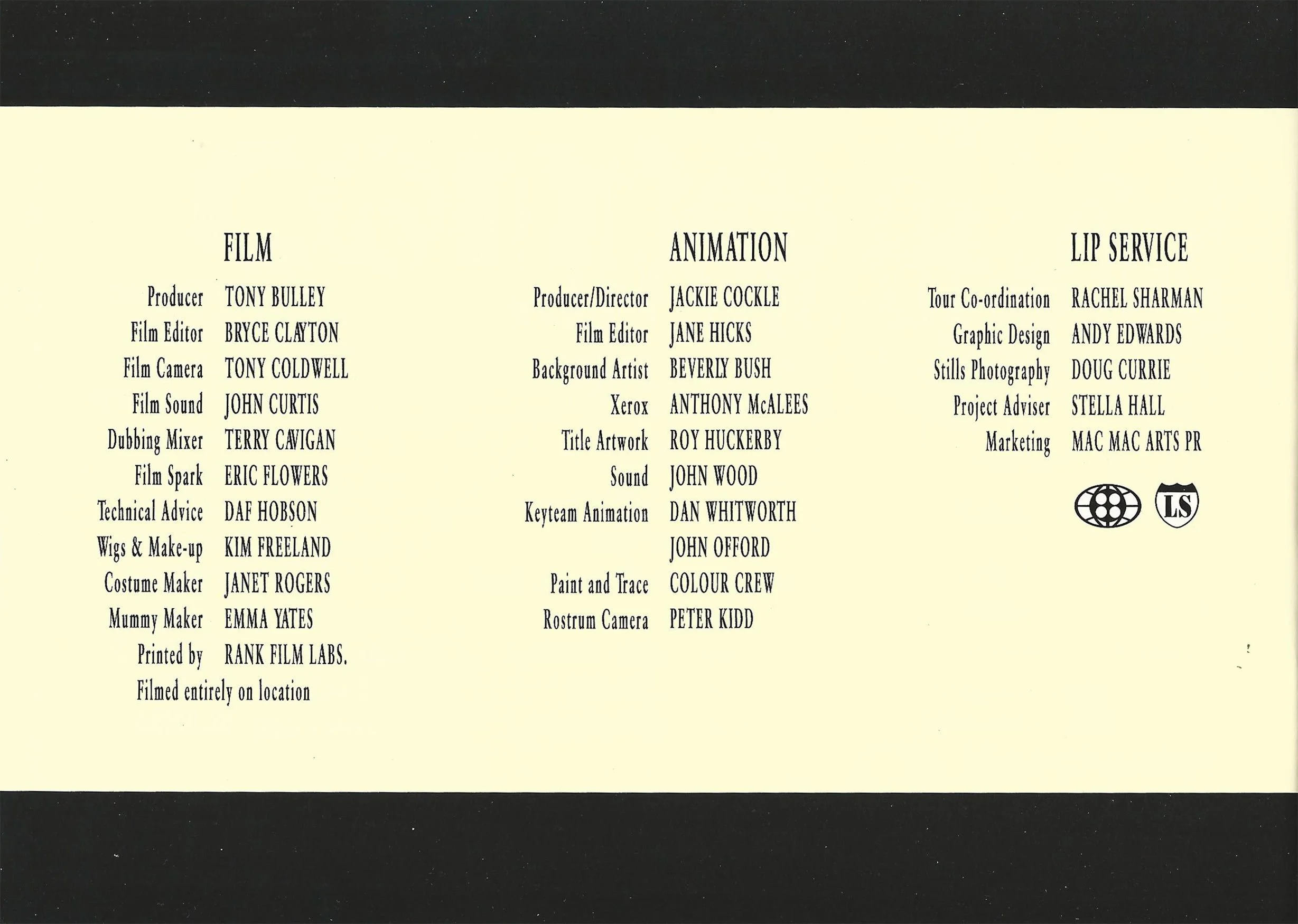 Interior programme, list of film crew