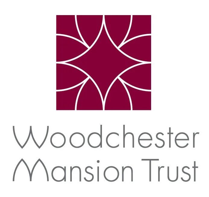 Logo of Woodchester Mansion Trust with a maroon square featuring a white geometric pattern and the text 'Woodchester Mansion Trust' below.