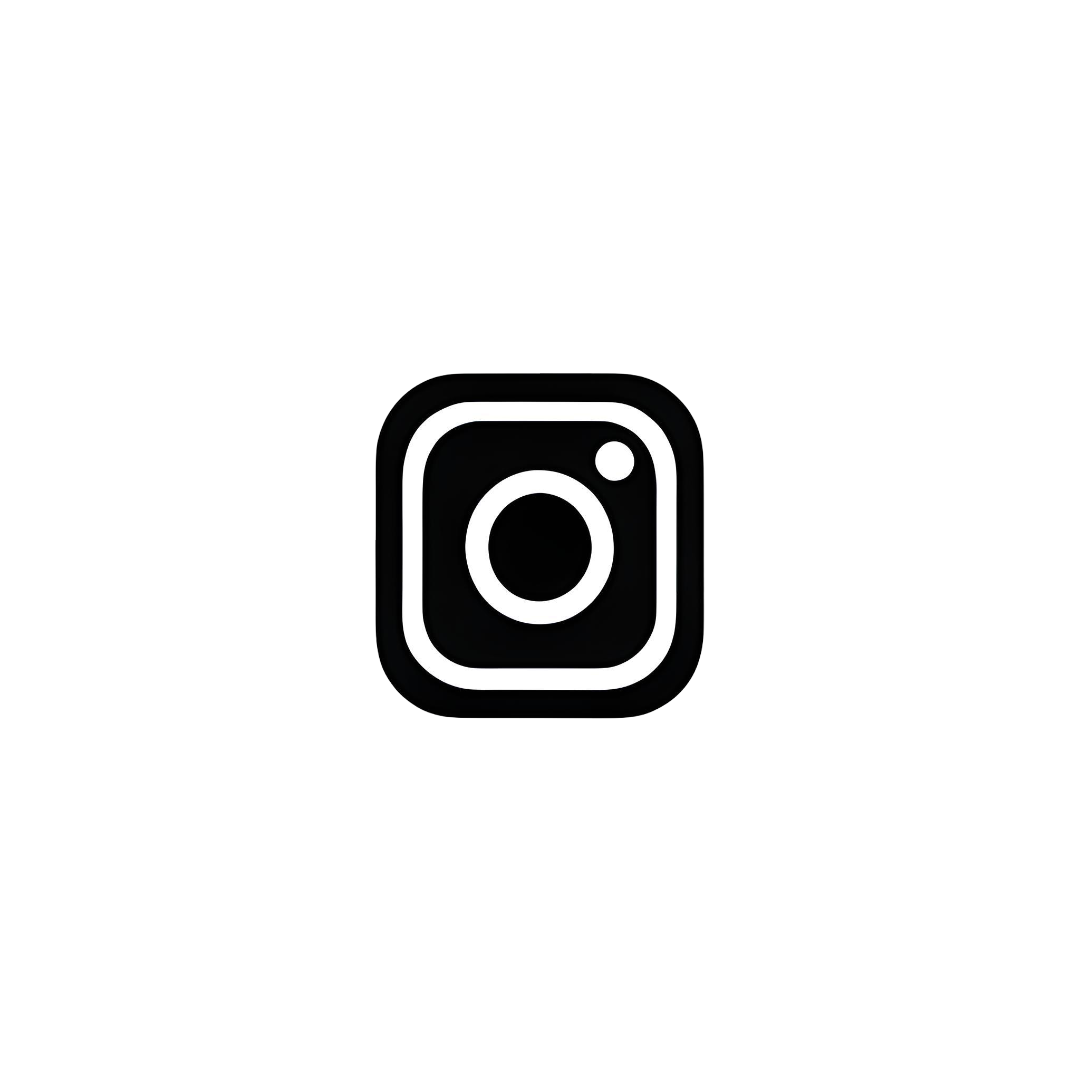 Black background with a white Instagram logo in the center.
