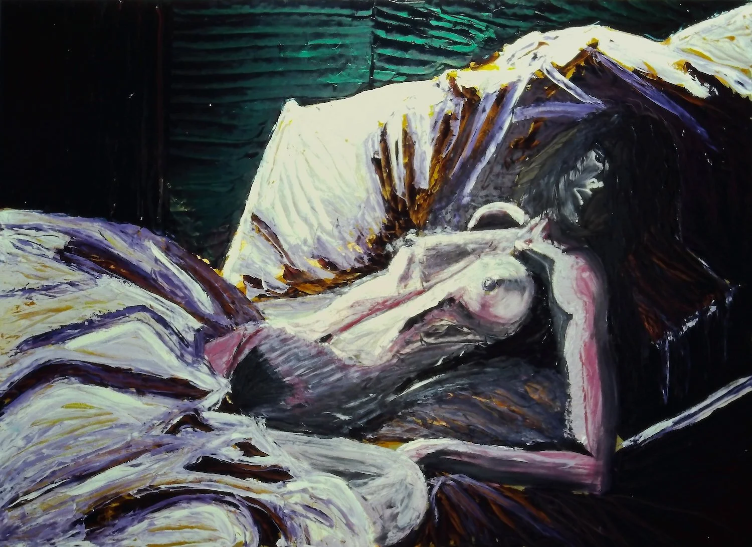 Horizontal reclingin Female Nude painting