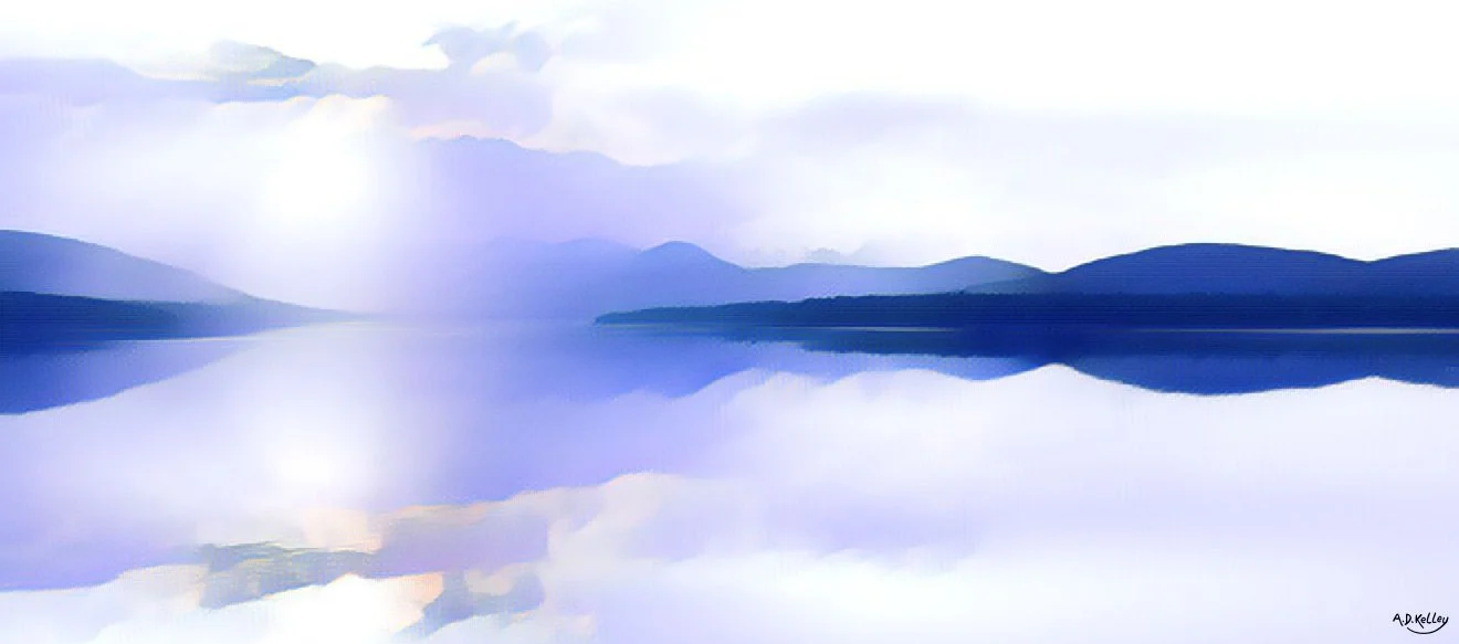 Digital art created from a photograph taken of the Ashokan Reservoir.