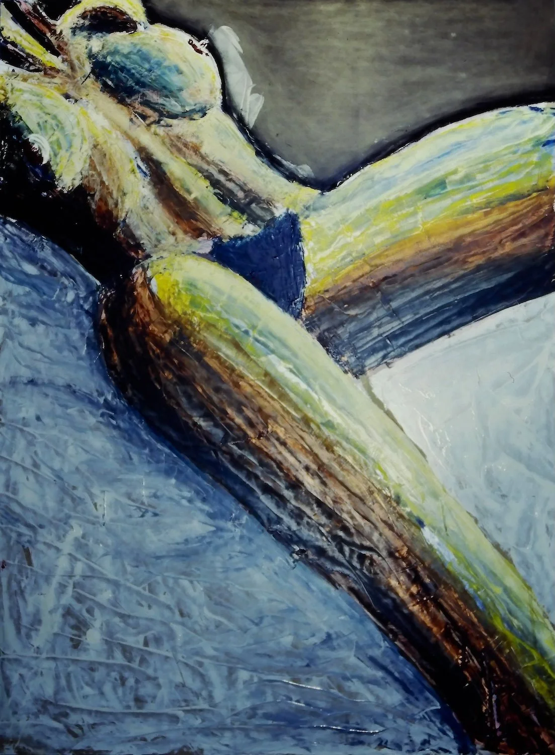 Vertical reclingin Female Nude painting