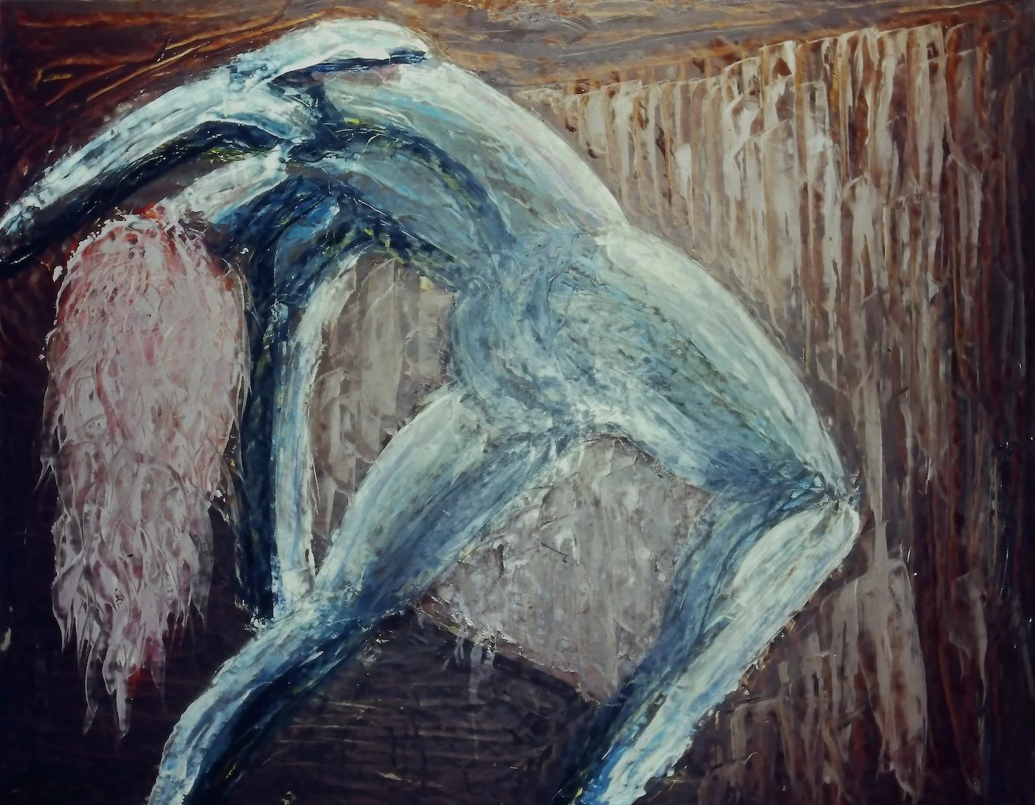 Horizontal dancing Female Nude painting