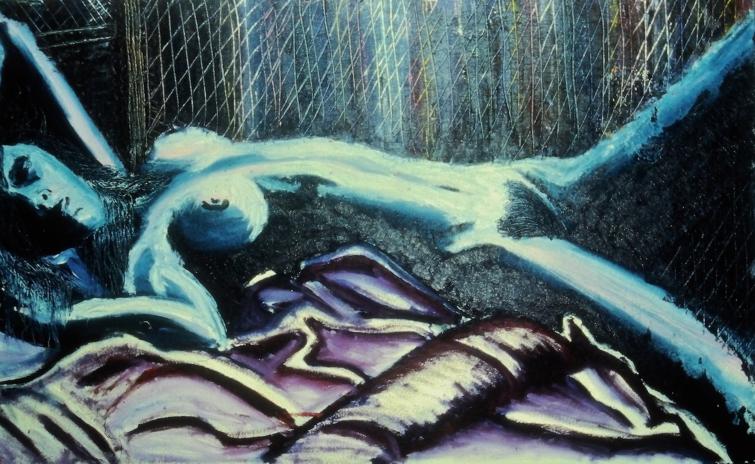 Horizontal reclingin Female Nude painting