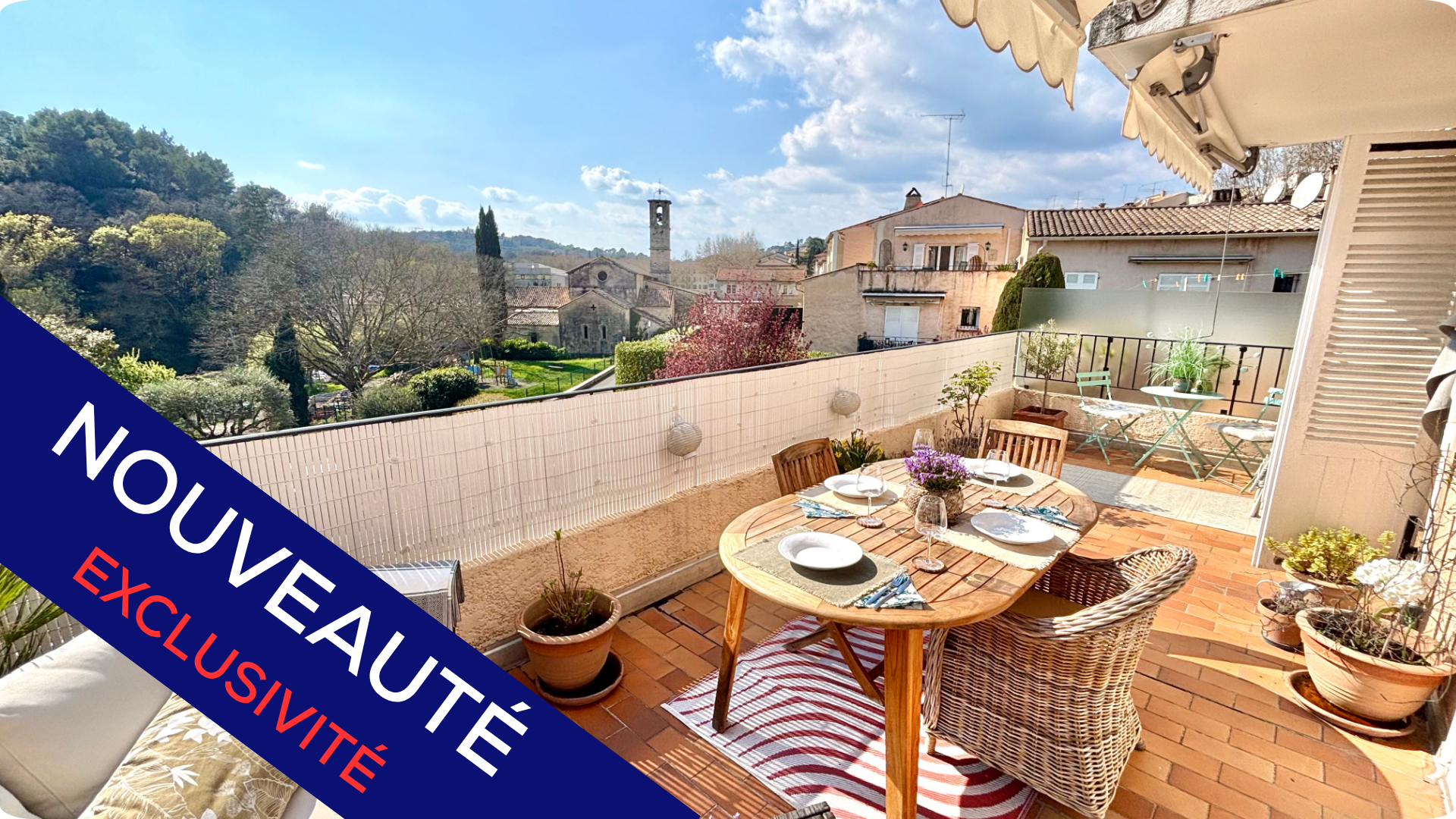 SOLE AGENT !! Superbe appartment, Valbonne village with large terrace and vues! RARE!