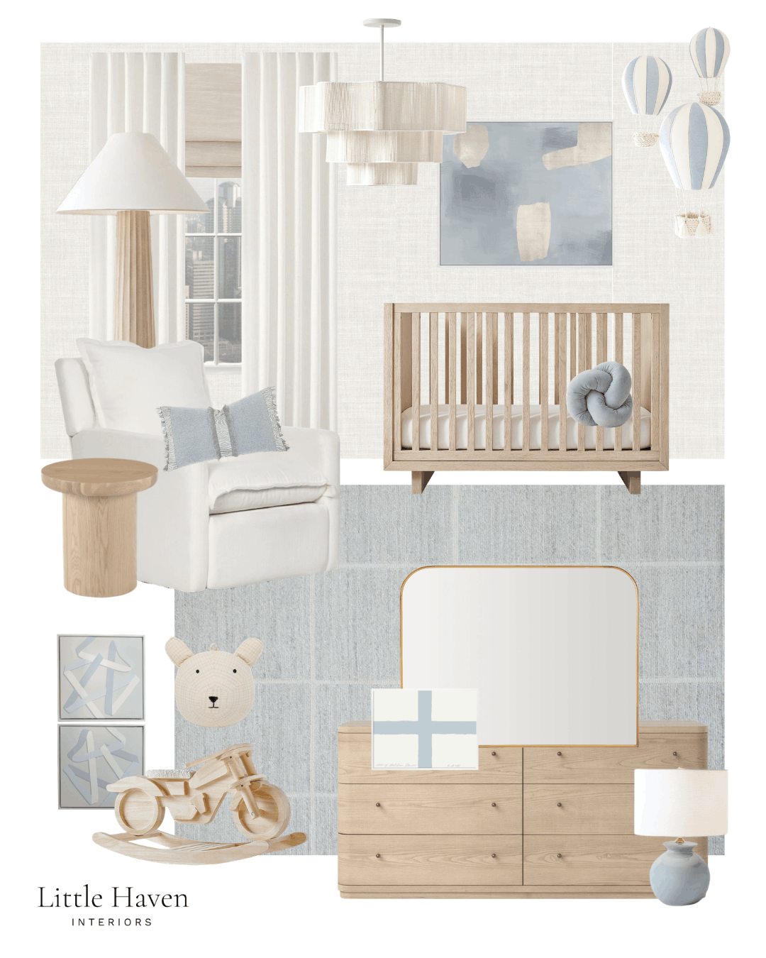 Baby Boy Nursery Ideas: Light Blue & Neutral Modern Design — Little ...