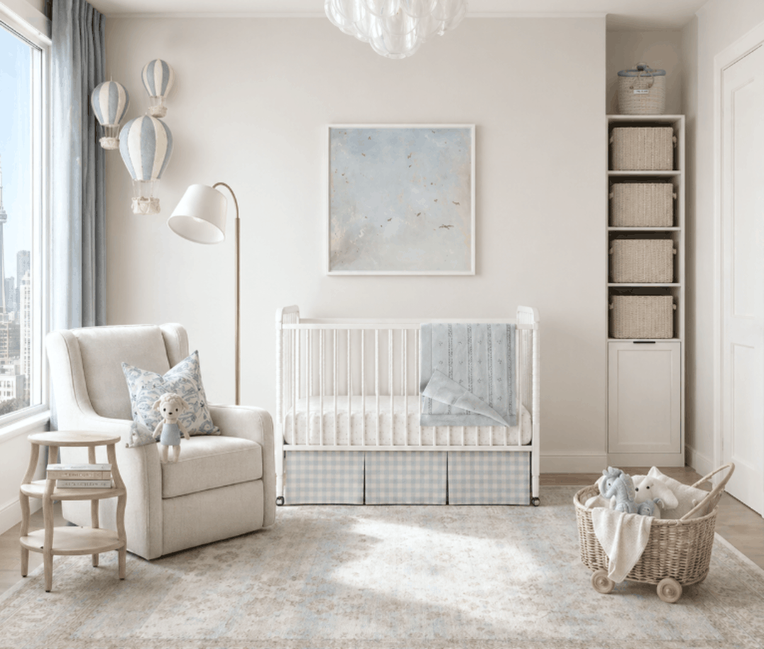 sophisticated baby blue nursery