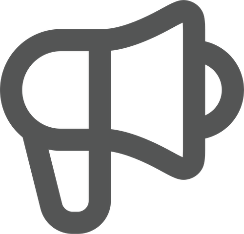 Icon of a loudspeaker or megaphone.