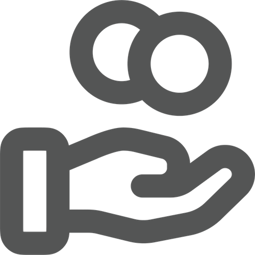 A hand holding two speech bubbles, indicating conversation or communication.