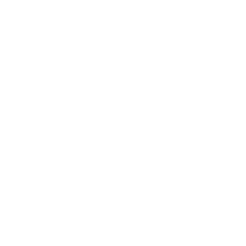 A white abstract symbol with three interconnected circles below a rectangular shape on a black background.