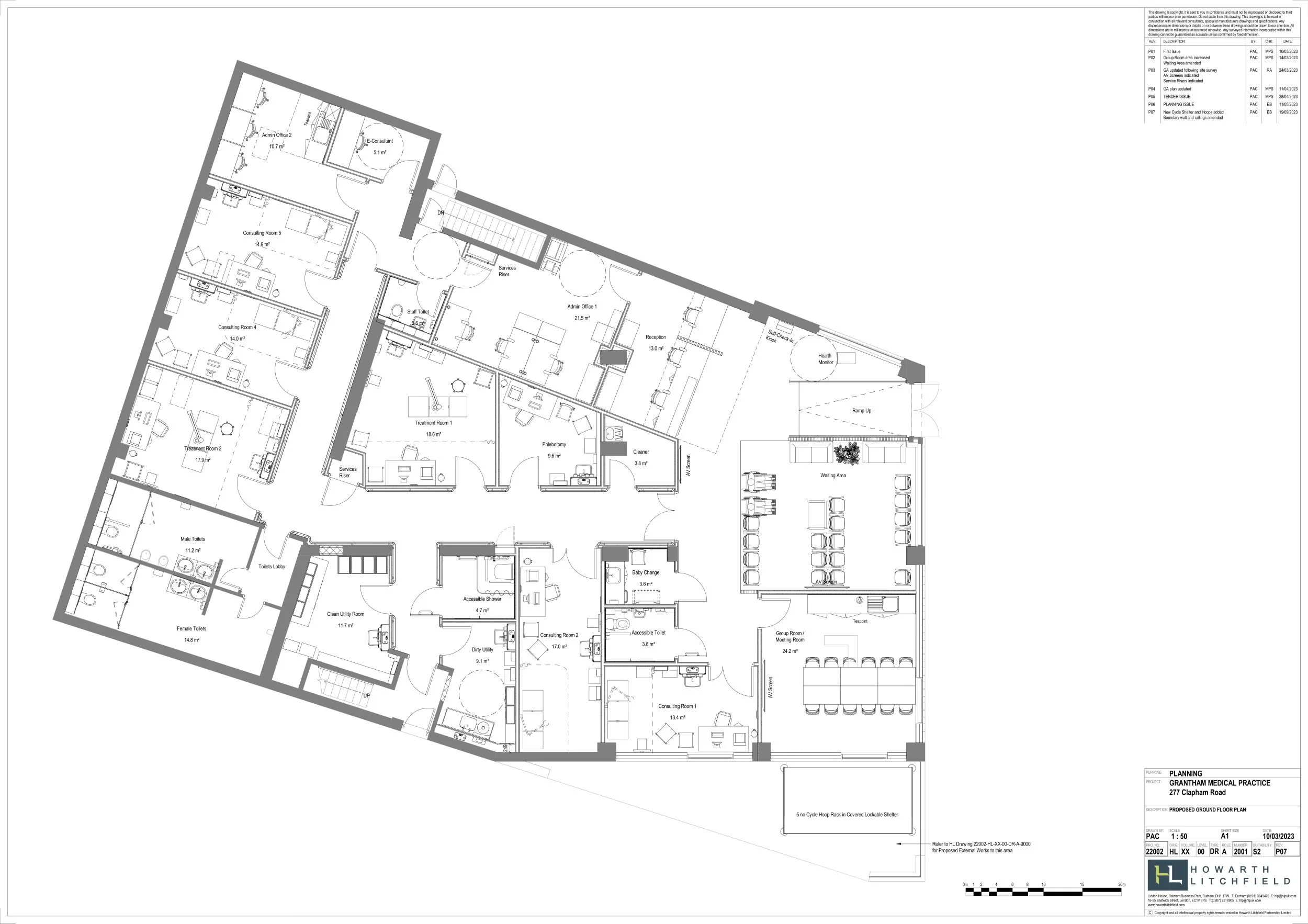 Proposed Ground Floor Plan (showing the main Waiting Area and Consulting Rooms)
