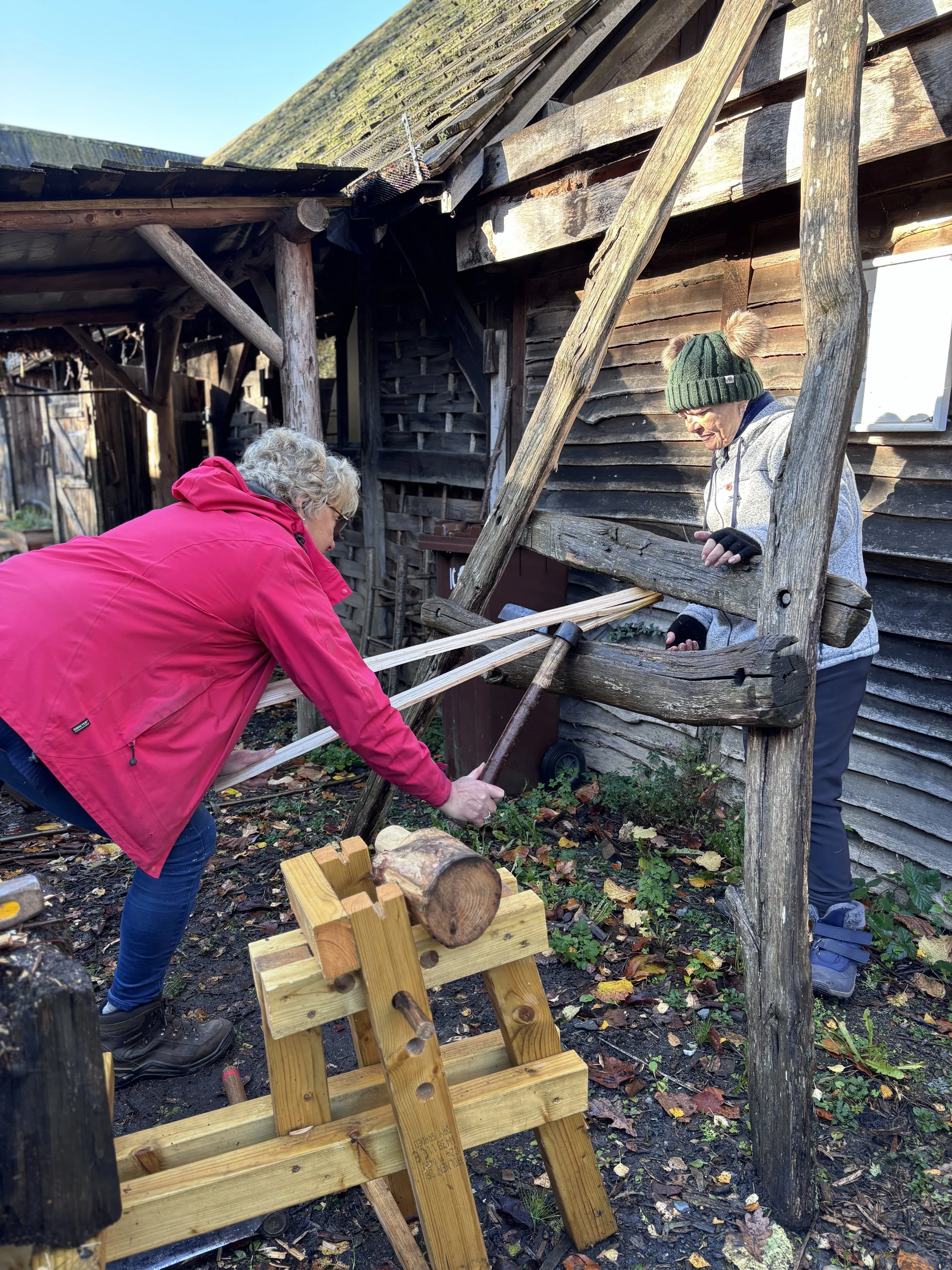 Learning the art of cleaving Sweet Chestnut