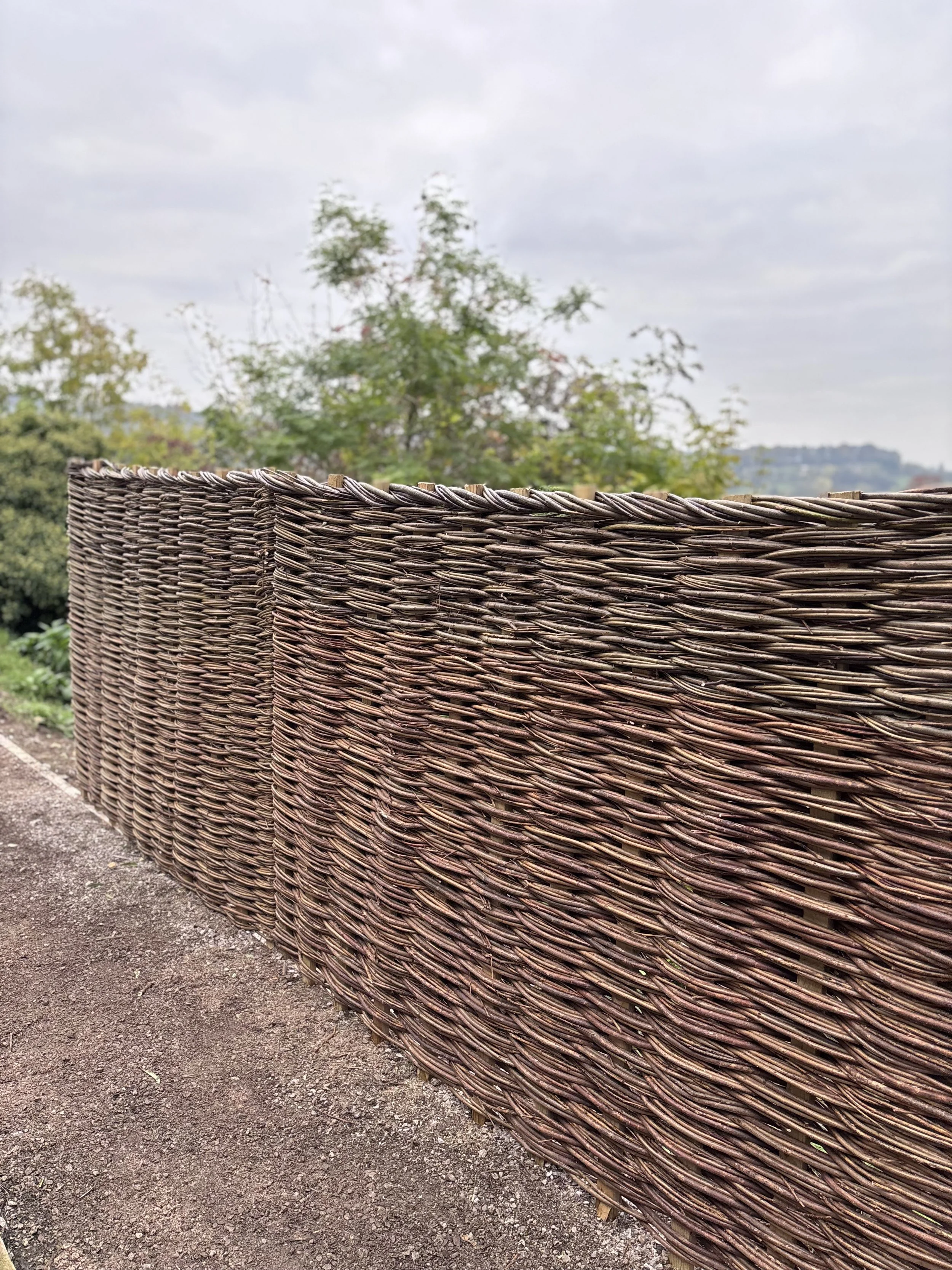 Two separate Willow  hurdles installed with a top border added.