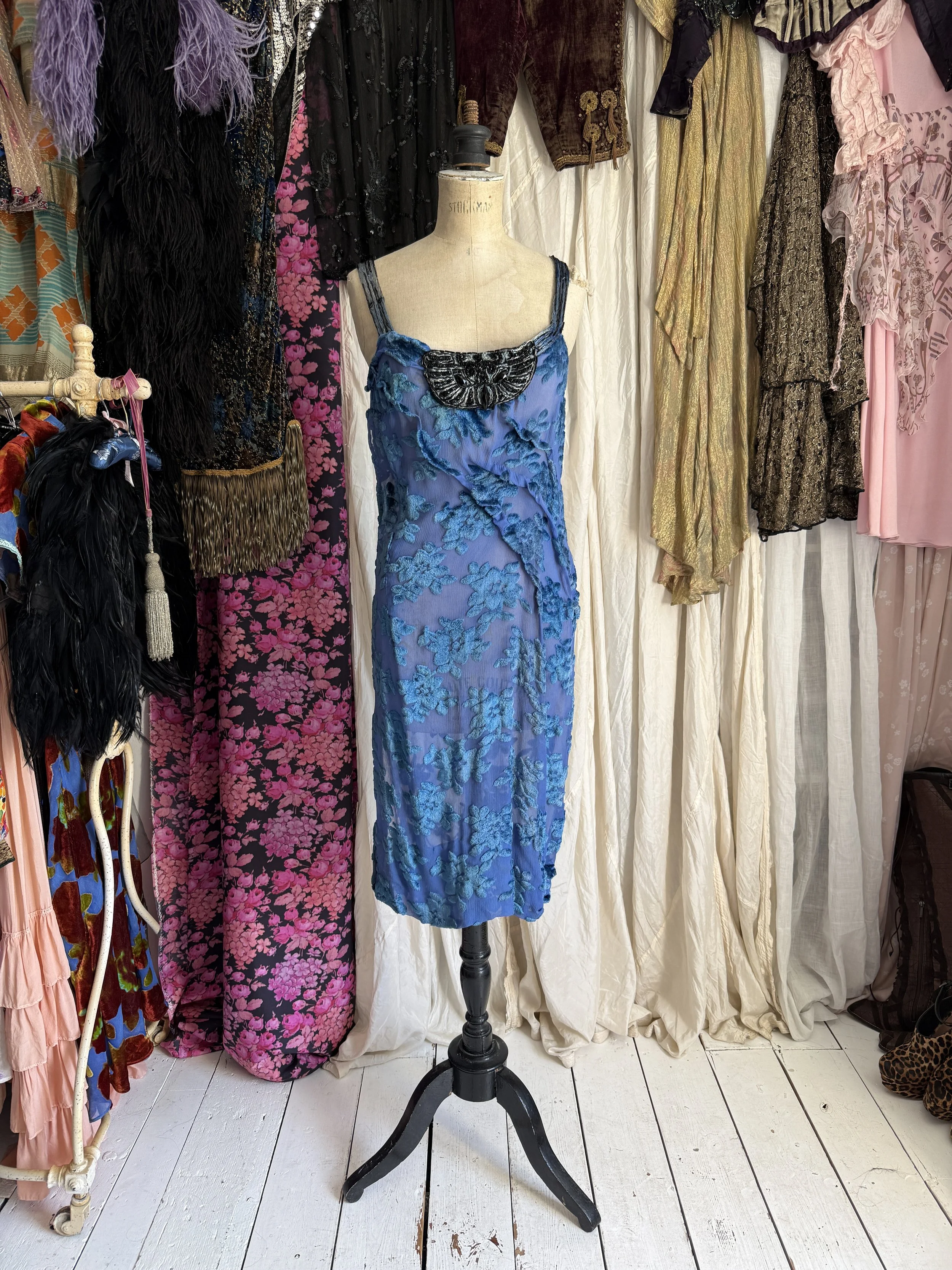 Silk Devoré Dress, 1910s Appliqué