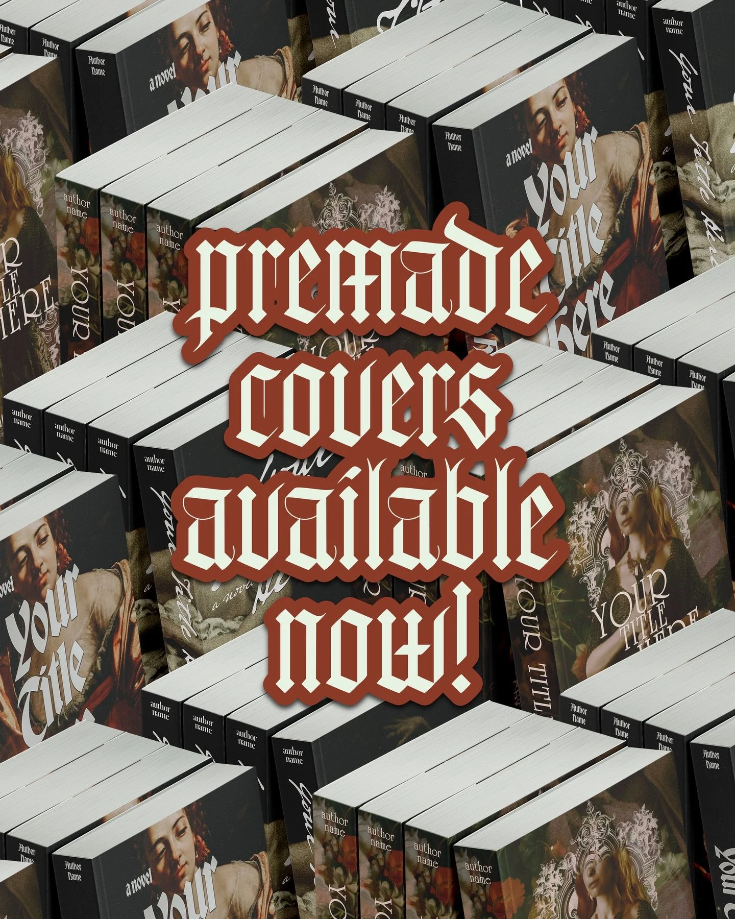 MY FELLOW INDIE AUTHORS!!!!

Premade covers are on sale NOW on my website. You&rsquo;ll have the choice of ebook or paperback only, or a combo at a discounted rate! Font and positioning is negotiable, as per the terms and conditions! 

I&rsquo;m so e