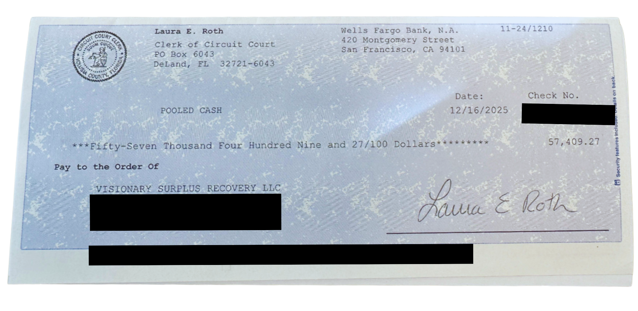 $57,409.27 Equity that we recovered for our clients