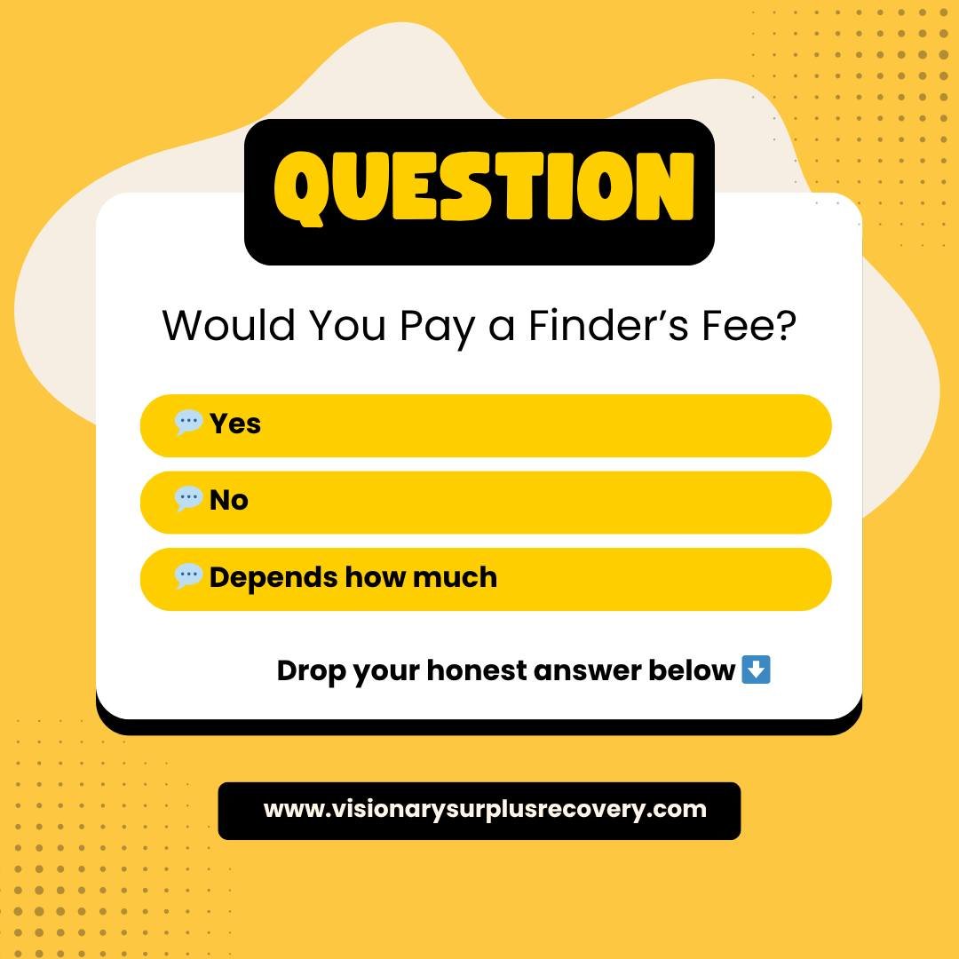 Let&rsquo;s be honest&hellip;
If someone found you $20,000 you didn&rsquo;t know about, would you pay them a small fee to recover it for you?
💬 Yes
💬 No
💬 Depends how much
Vote below 👇

Surplus funds often require legal help. That&rsquo;s why we 