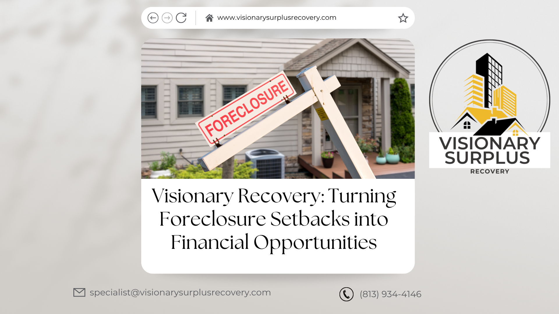 Visionary Recovery: Turning Foreclosure Setbacks into Financial Opportunities