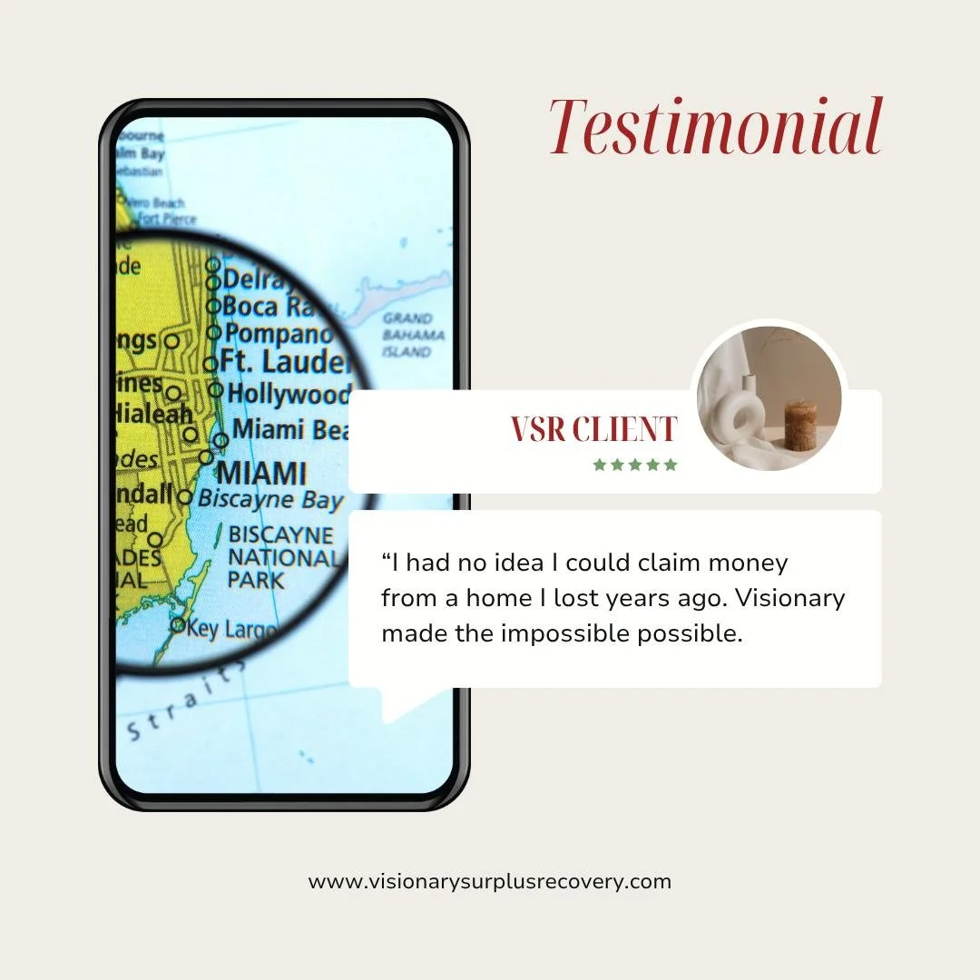 We checked the case and found a path forward&mdash;then delivered their check in 63 days.
📩 Email us today. Call today.
claimfunds@visionarysurplusrecovery.com

☎ (813) 934-4146

www.visionarysurplusrecovery.com

#surplusfunds
#foreclosure
#realesta