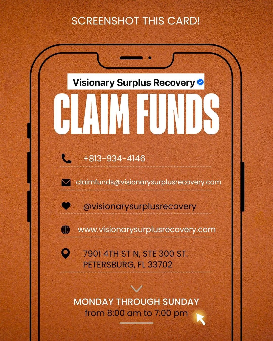 Your name could be on a surplus funds list right now.
💡 We search county and state records for free.
If we find funds, we guide you through the process start to finish.
📩 Email us today. Call today.
claimfunds@visionarysurplusrecovery.com

☎ (813) 