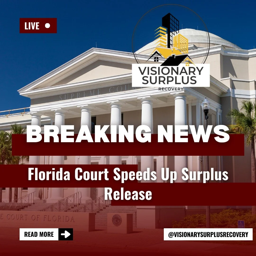 📢 A recent policy change in some Florida counties means surplus funds could be released in weeks instead of months.
This makes acting quickly more important than ever&mdash;especially if others might claim the same funds.
📩 Email us today. Call tod