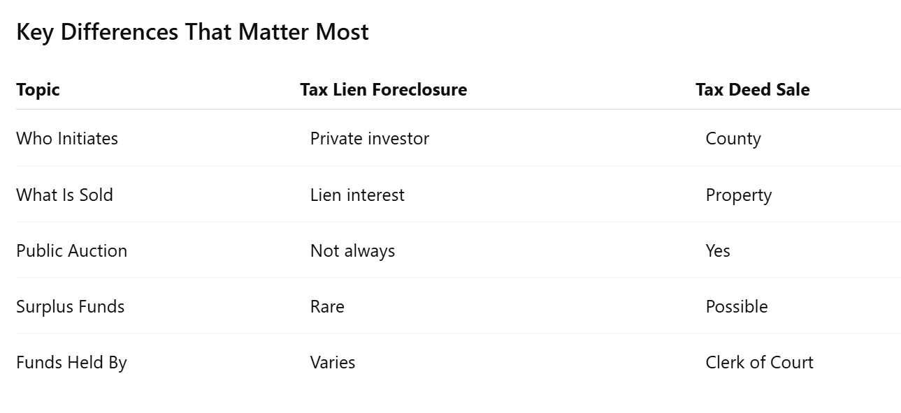 Tax Lien Foreclosure vs. Tax Deed Sale What Homeowners Need to Know
