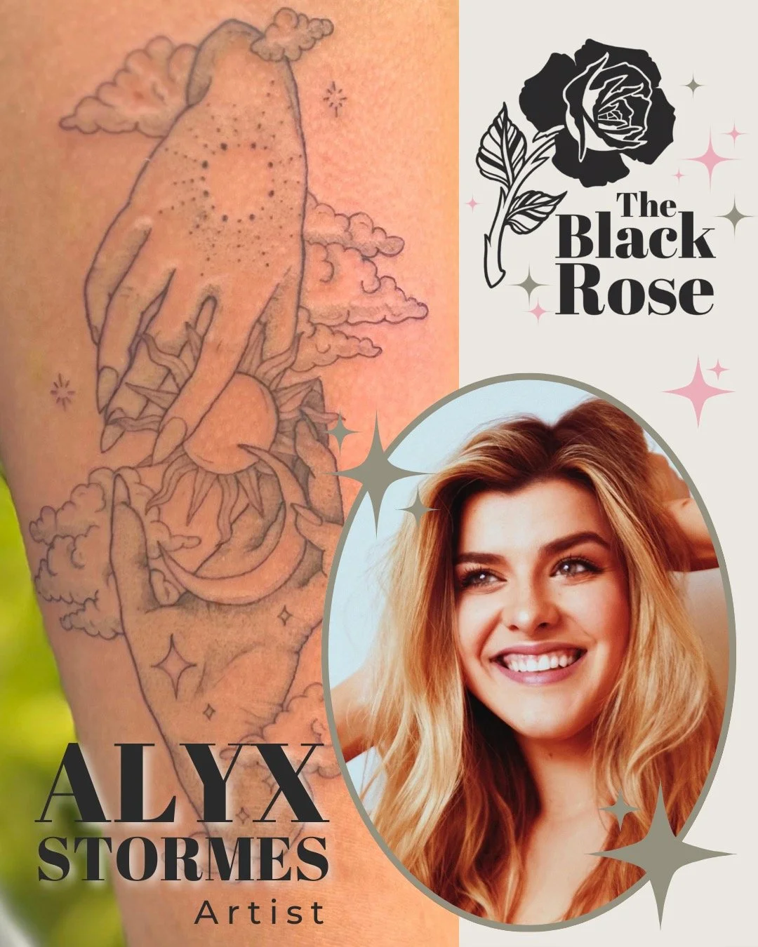 🌹Alyx Stormes is a tattoo artist dedicated to helping people feel confident, empowered, and seen. Her work is rooted in self-expression, inspired by her own journey of finding her voice and embracing individuality.

Alyx specializes in fine line tat
