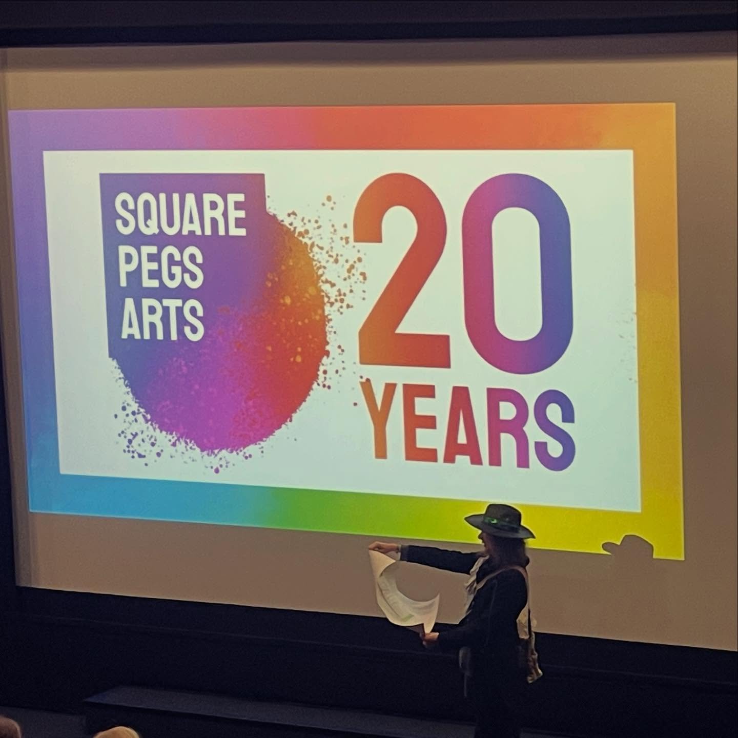 What a joyful celebration! Thomas and I went to @squarepegsarts 20th birthday party and there wasn&rsquo;t a dry eye in the house. 

Thomas was a Peg from 10 to 17, and it gave him fun, laughter, and complete acceptance. Watching the transformation e