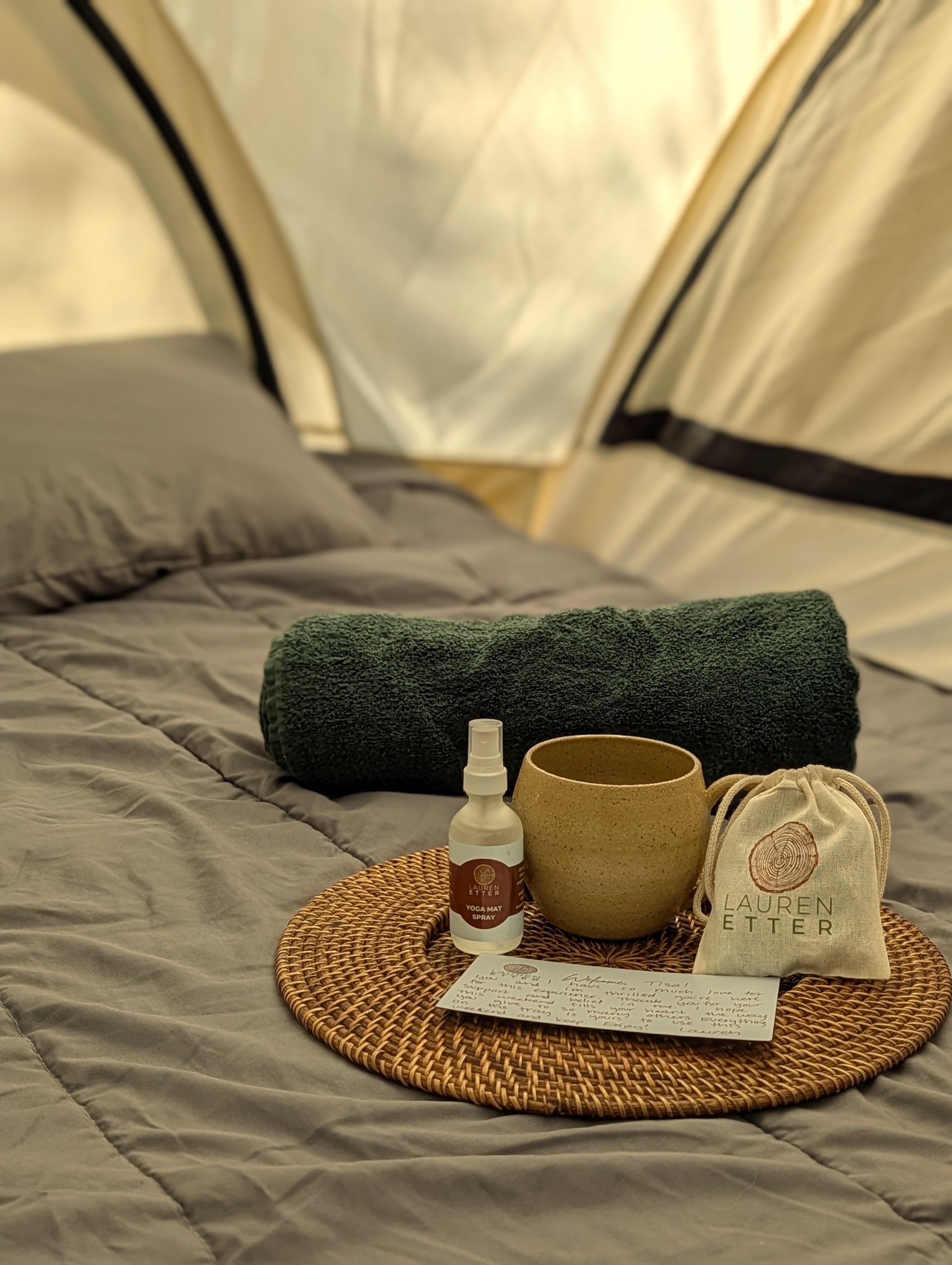 LE gear on twin bed.jpg