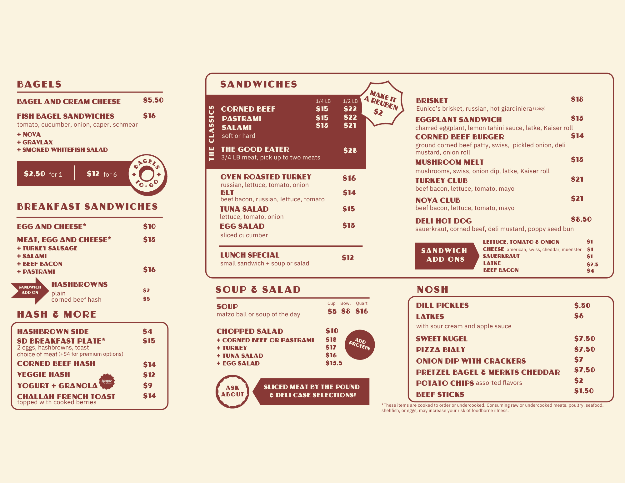 Menu — Schneider Deli