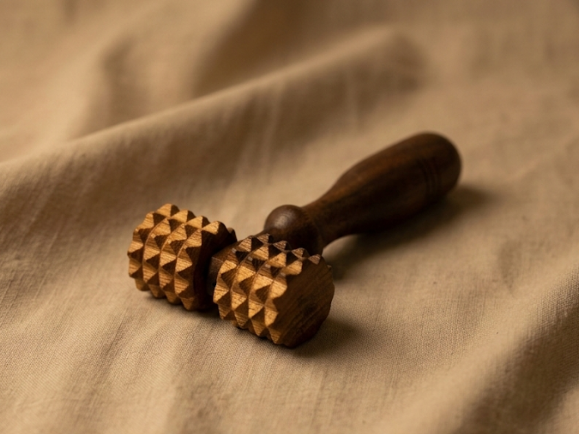 Wooden deep tissue massage roller