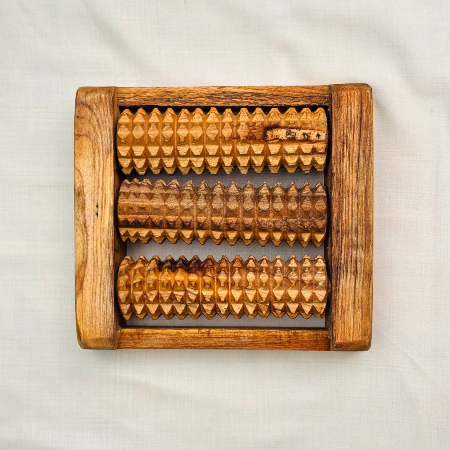 Wooden foot reflexology roller