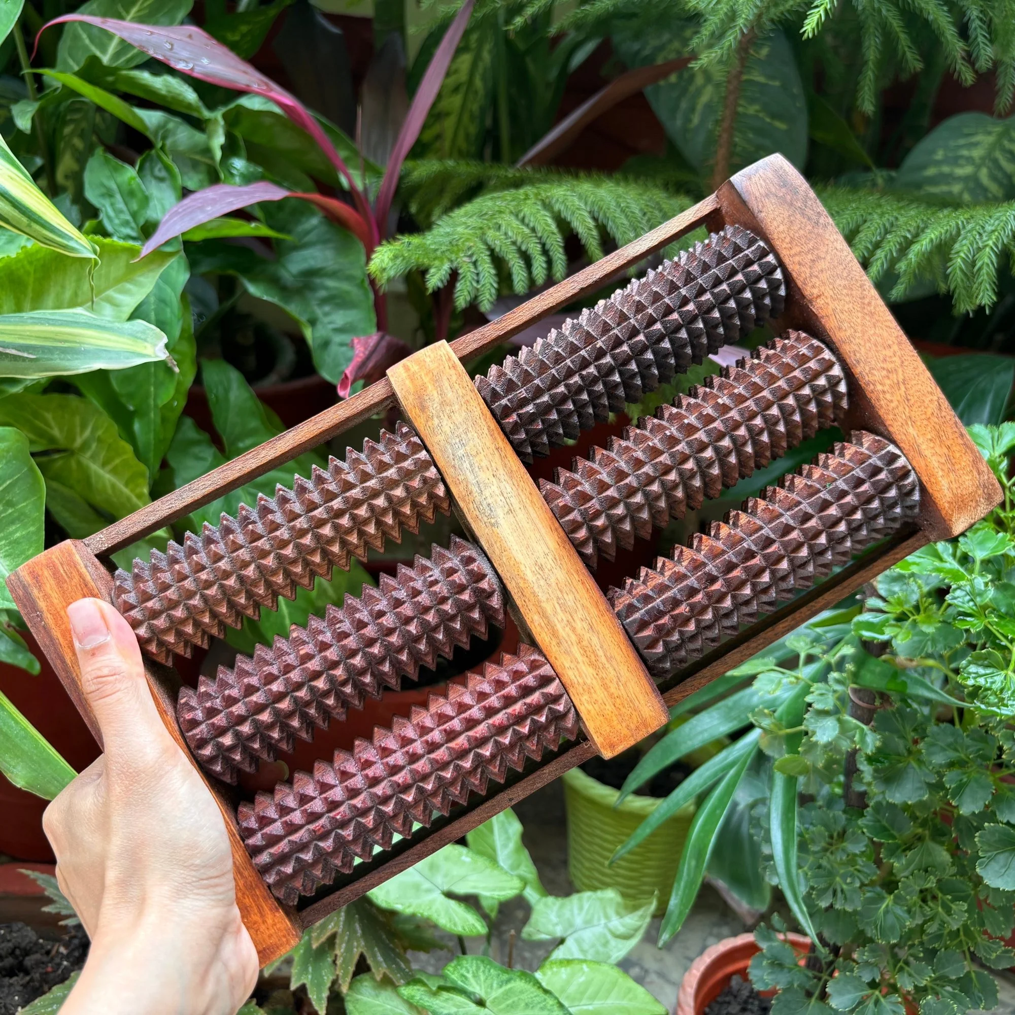 Wooden foot reflexology board