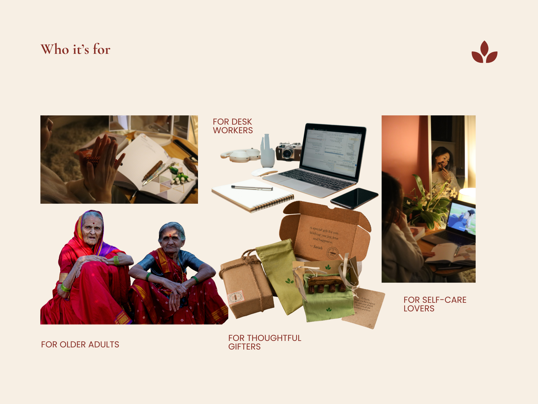 Handheld wooden massager for desk workers, older adults, thoughtful gifters and self-care lovers