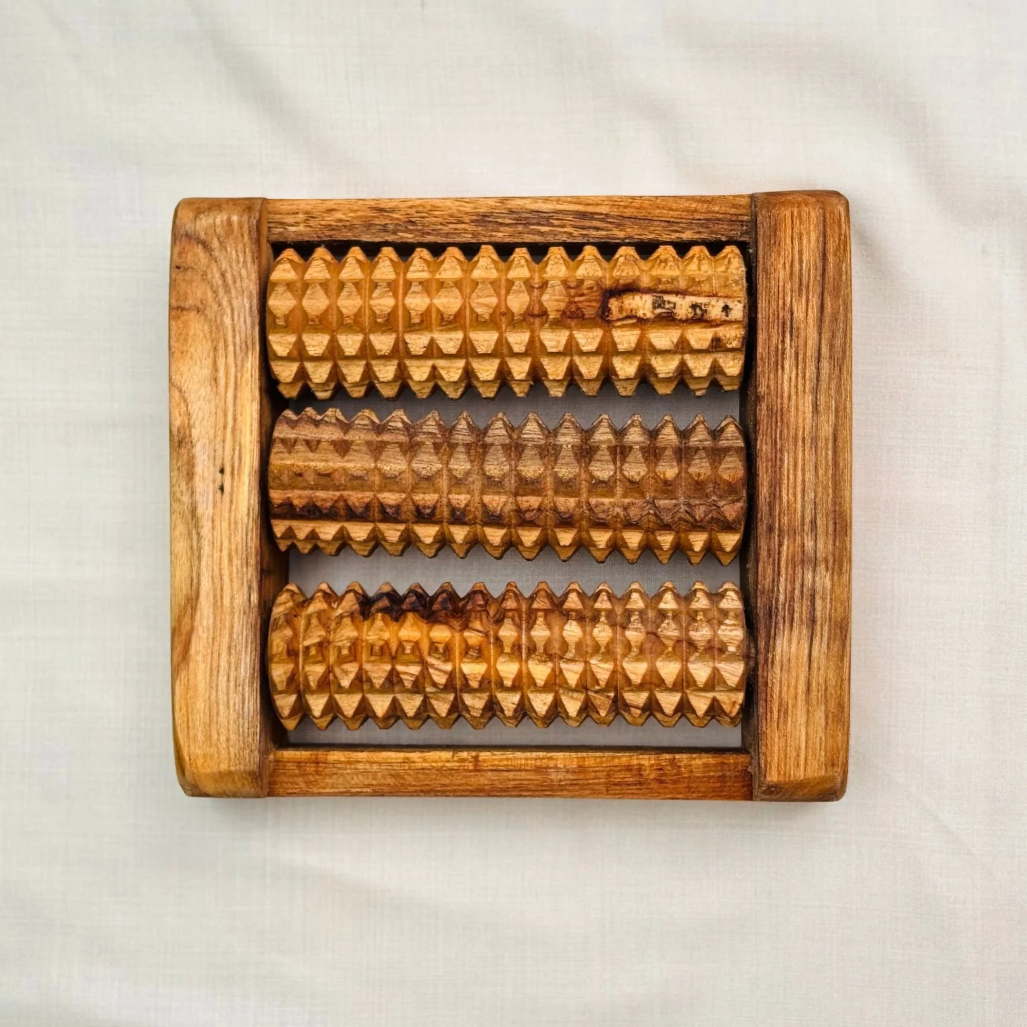 Wooden foot reflexology roller