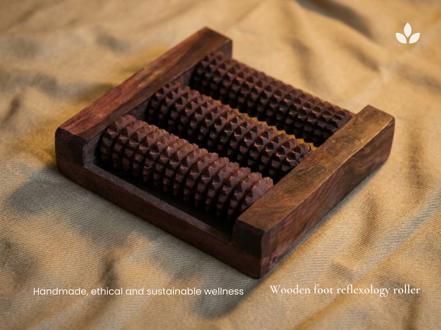 Wooden foot reflexology roller