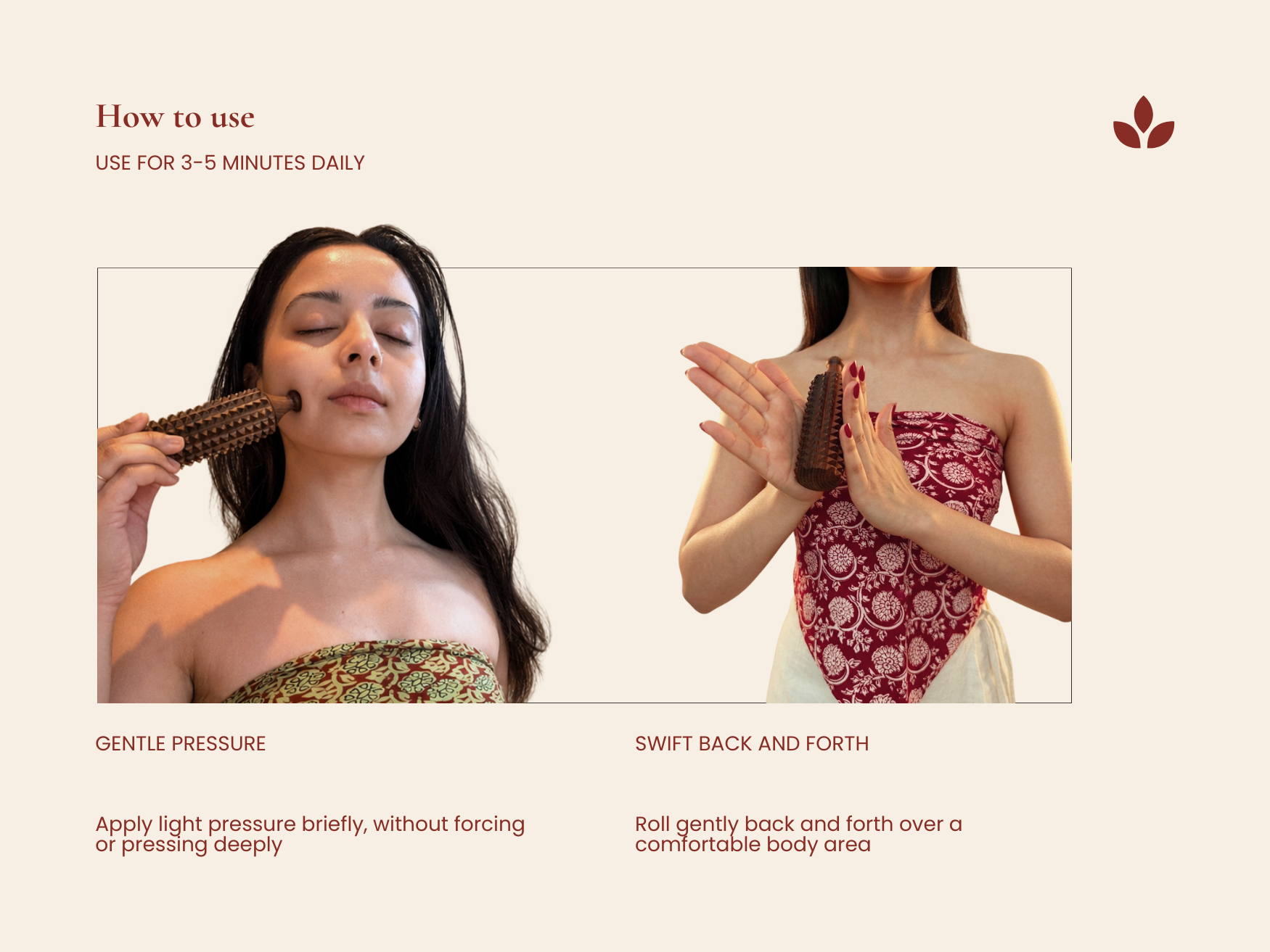 How to use Porcupine massage roller with gentle pressure and slow back-and-forth rolling