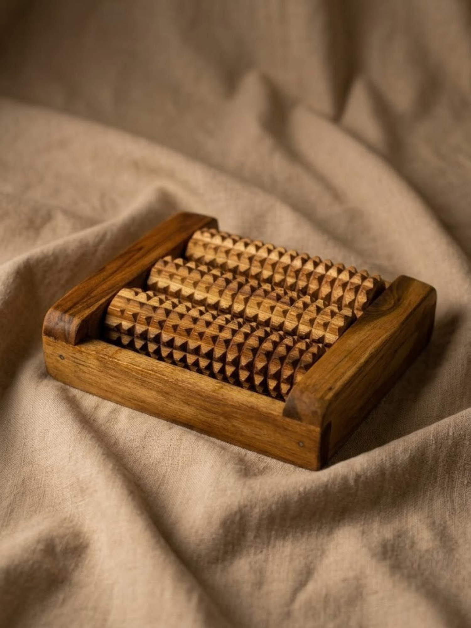 Foot Reflexology Roller – Handcrafted Wooden Massage Tool for Pain Relief & Stress Reduction