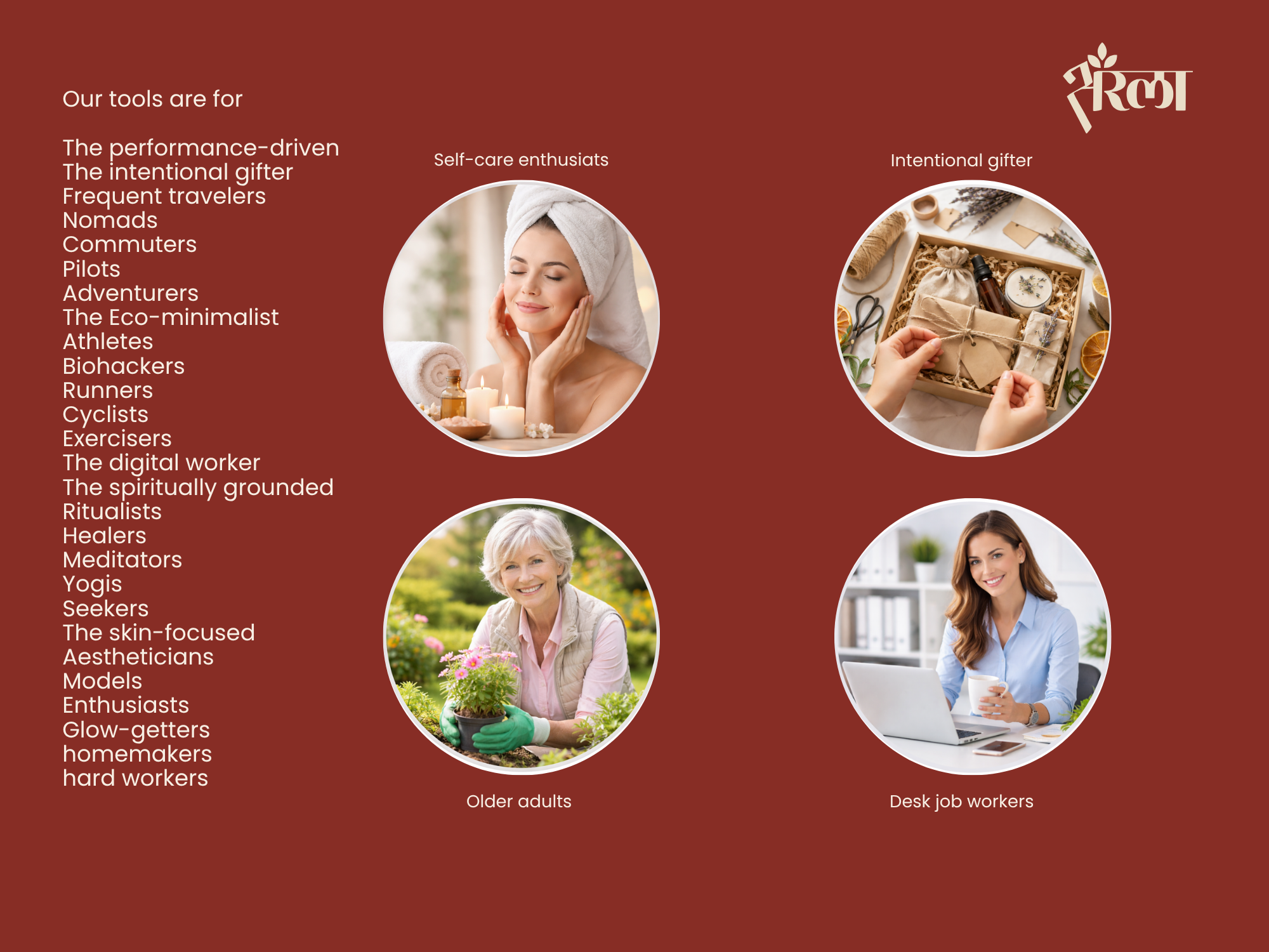 Wooden face massage tool for self-care lovers, desk workers, older adults, travelers, and mindful gifters. Positions the product for gifting, self-care, wellness, and daily relaxation.